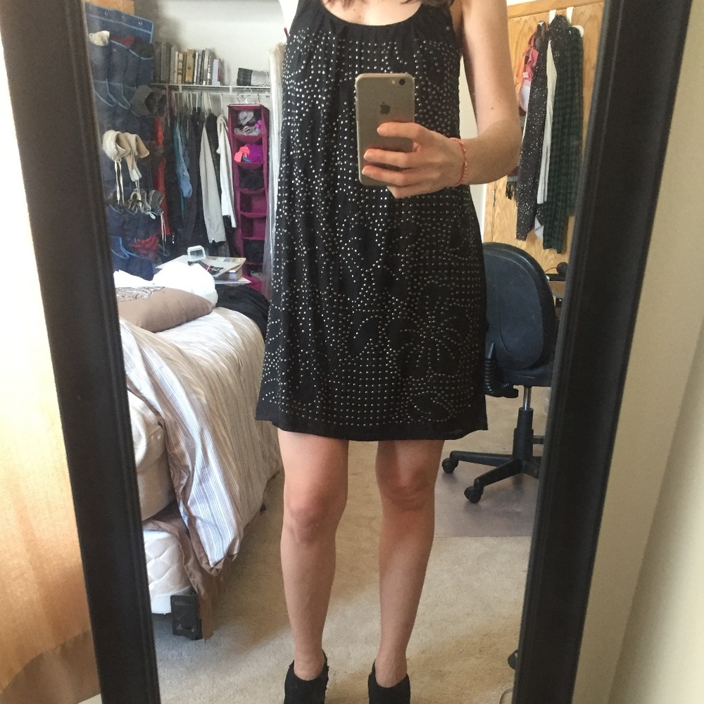Flower Embellished Party Dress